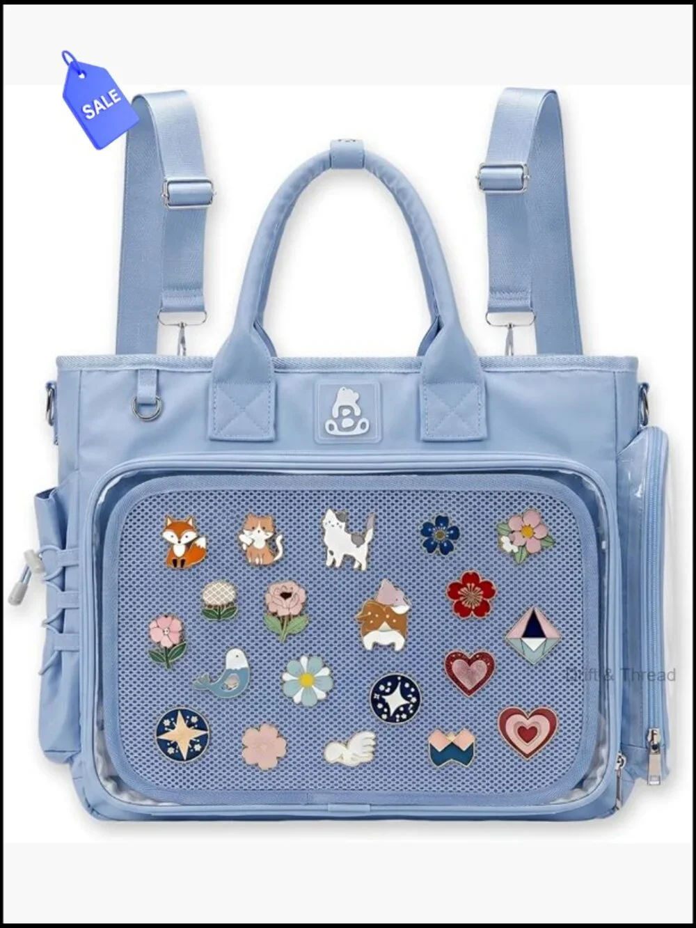 Ita Bag Crossbody Backpack with Clear Window Convertible 4-Way